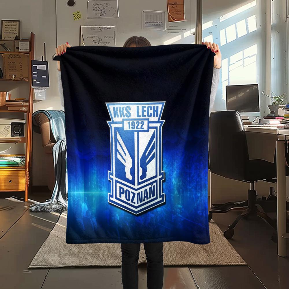 KKS Lech Poznan Flannel Blanket, High quality Comfortable for All Seasons, Home Decor, Warmth and Comfort