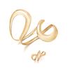 2-piece Geometric Spiral Line Hollow Alloy Women's Bracelet with Open Ring, Versatile Women's Jewelry Set with Temperament
