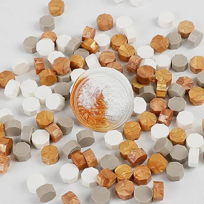 100 Stück Wachsdruckperlen Wachslack für Siegel Lacksiegelstempel für Kartenherstellung Retro Wachssiegel zum Versiegeln von Stempeln Gold Hochzeit Geburtstag