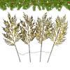 4 Pieces Realistic Christmas Pine Stems With Lights Christmas Picks Artificial Pine Branches For Garland Wreath Mantel Vase