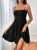 2025 Summer Women's One-Shoulder Thin Straps Solid Color Versatile Textured Dress