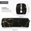 Estojo de Lápis Estampado em Mármore Preto Bolsa para Lápis Estojo Porta-Canetas para Meninas e Meninos Adolescentes
