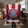 1PC Custom Name Bayern Munich Patterned Flannel Blanket Suitable For All Seasons for Home Decor Warmth and Comfort Gifts Holiday Present
