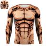 Spring and Autumn Round Neck 3D Muscle Printed Top Fashionable Casual Long Sleeved Men's T-shirts