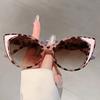 Popular Cat Eye Designer Sunglasses Leopard Decoration Gradient Women's Sun Glasses Ins Brand Trends Shades for Lady