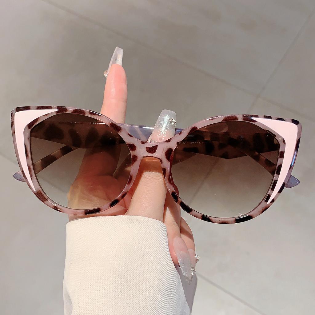 Popular Cat Eye Designer Sunglasses Leopard Decoration Gradient Women's Sun Glasses Ins Brand Trends Shades for Lady
