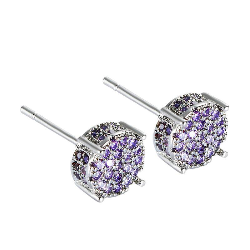 European & American Style Four-Claw Zircon Star Hip-Hop Earrings - All-Match Fashion Jewelry