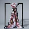 Écharpe en Satin de soie pour femmes, bandeau carré, châles et enveloppes, foulards de cou, 90x90cm