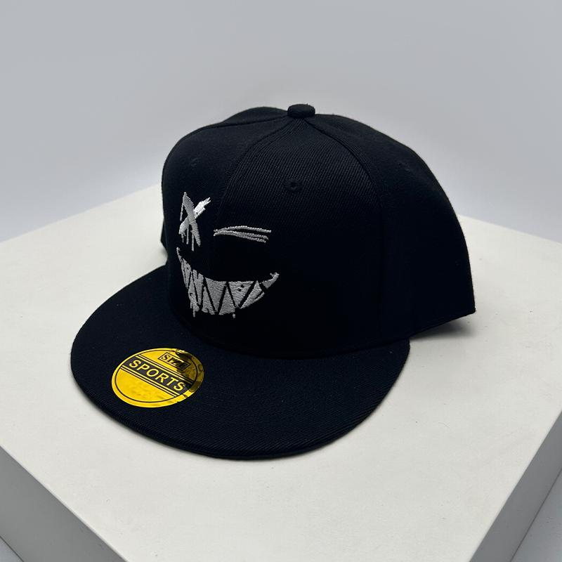 Baseball Stitching Embroidered Expression Face Smiling Women  Men For Neutral Gender Fresh Caps Peaked Hats Breathable Hip Hop Urban Street Style