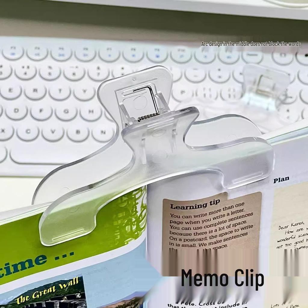 Przezroczysty Klips do Książek z Designem Wnęki - Modny Uchwyt na Notatki z TikToka dla Uczniów