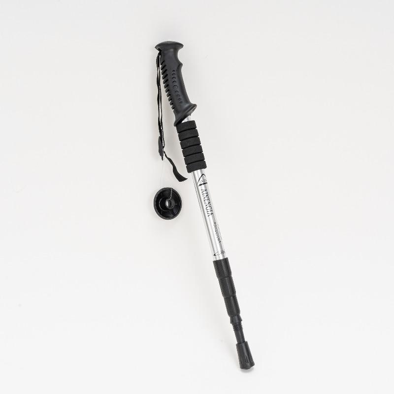 

Outdoor Ultra Light Four Section Straight Handle Aluminum Alloy Hiking Stick Shock-absorbing Extension Internal Lock Cane Hiking Hiking Cane 50-110cm білий
