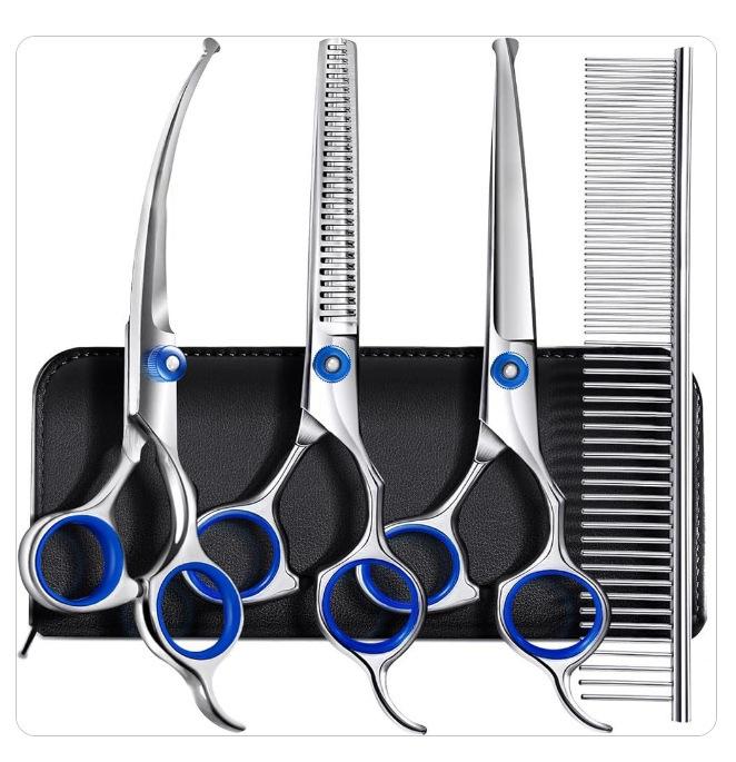 All-Steel Professional Dog Grooming Shears Set