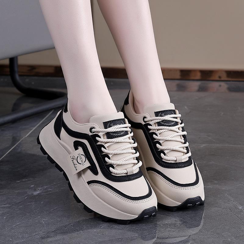 ins thick-soled heightening sports shoes spring new women's versatile fashion casual shoes student running shoes