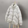 Winter down jacket women's new short loose temperament white duck down stand-up collar bread jacket
