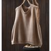 Women's Crew Neck Sleeveless Loose Fit Retro Knit Vest Loose Fit Layering Waistcoat