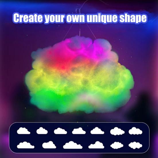 LED Cloud Light DIY 3D Thundercloud Ceiling Lamp with Music-Synchronized Lighting Remote Control Adjustable Modes Bedroom Game Room Decor