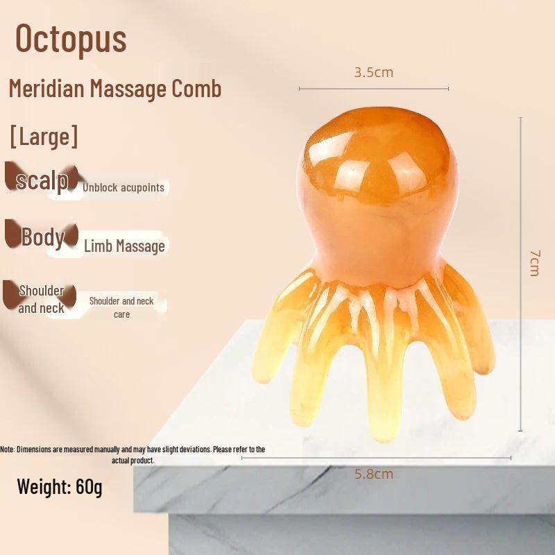 Octopus Resin Meridian Massage Comb - Traditional Chinese Medicine Scalp & Health Tool