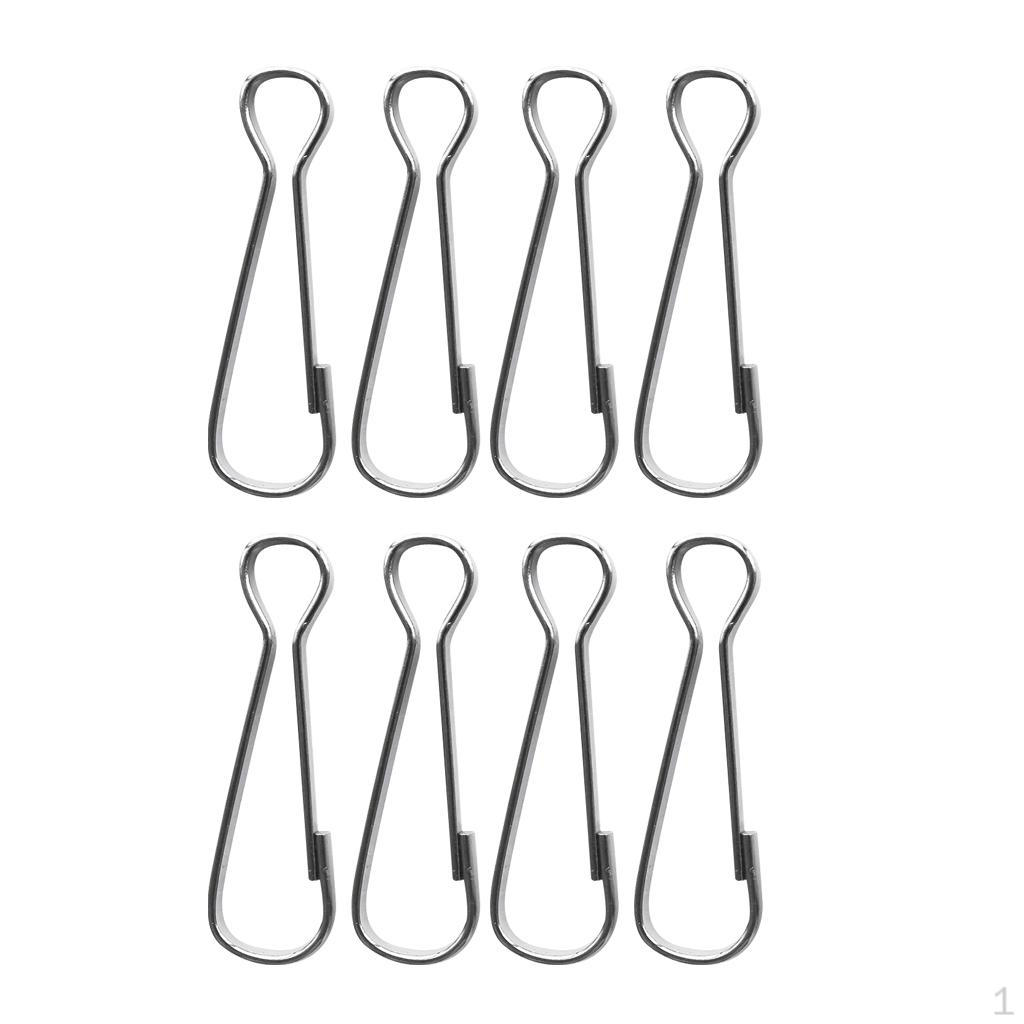 

(8 Pieces Pack) Stainless Steel Carabiner Clip Flag Hook With Strap 5cm