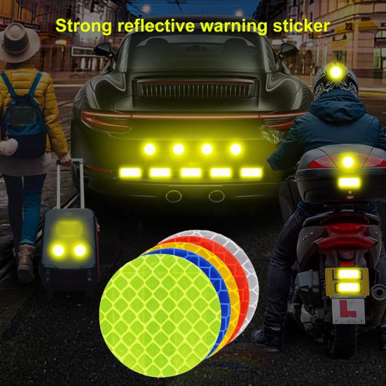 10Pcs Reflective Decals Anti-fade Tear Resistant Decorative Durable Round Shape Sticker for Bicycle