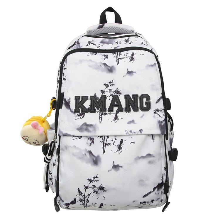 Schoolbag Korean version ins tie-dye college style junior high school student schoolbag large capacity casual simple versatile travel backpack