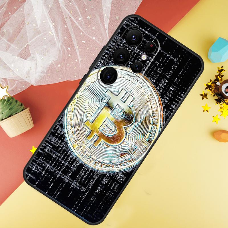 Bitcoin Case For Samsung Galaxy S22 S23 S24 Ultra S8 S9 S10 Plus Note 10 20 Ultra S20 S21 FE Cover
