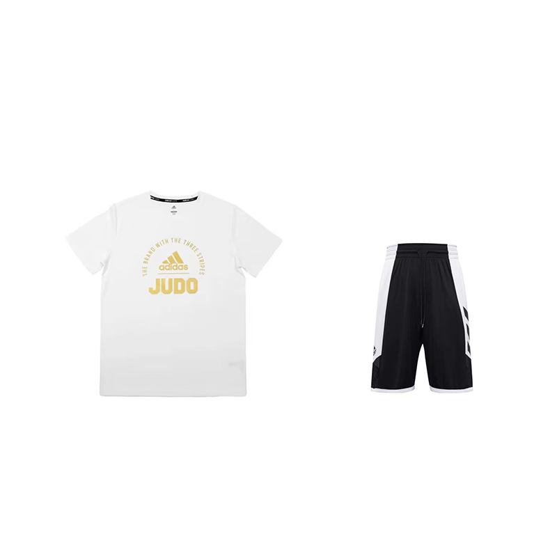 

Adidas однотонный простой буквенный логотип с круглым вырезом и коротким рукавом, цветные шорты с завязками, повседневный спортивный комплект, комплекты унисекс ADICLTS21J-WG+FH7947 L