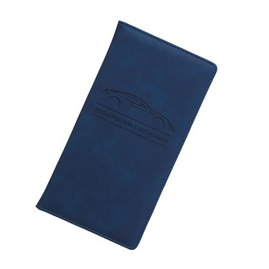 Car Registration Card Holder Multi-Pocket Insurance Card Holder Slim Faux Leather Bifold Wallet Document Organizer
