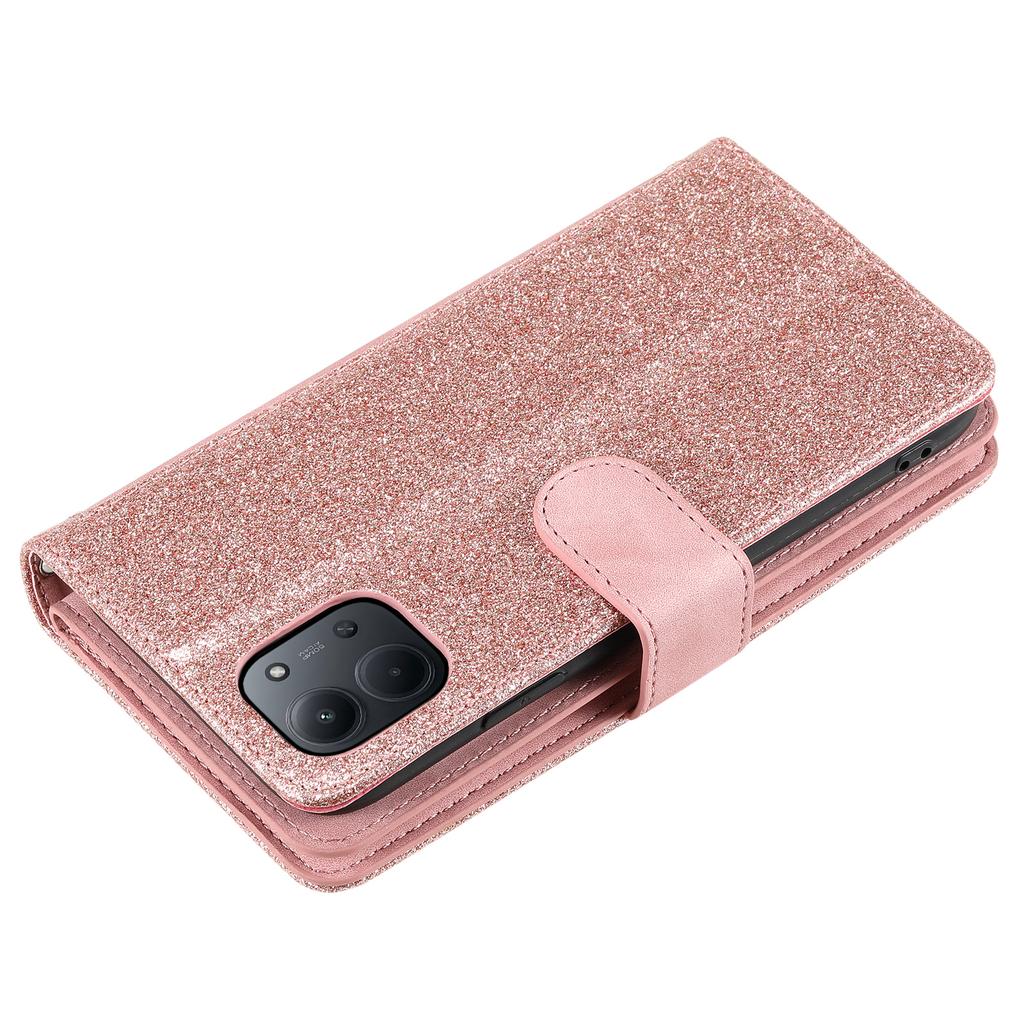 Dla Xiaomi Redmi 15C 5G (UE) (173mm)/15C 4G (UE) (173mm) Etui 9 przegródek Portfel na zamek błyskawiczny Pokrowiec na telefon ze skóry PU z paskiem na nadgarstek