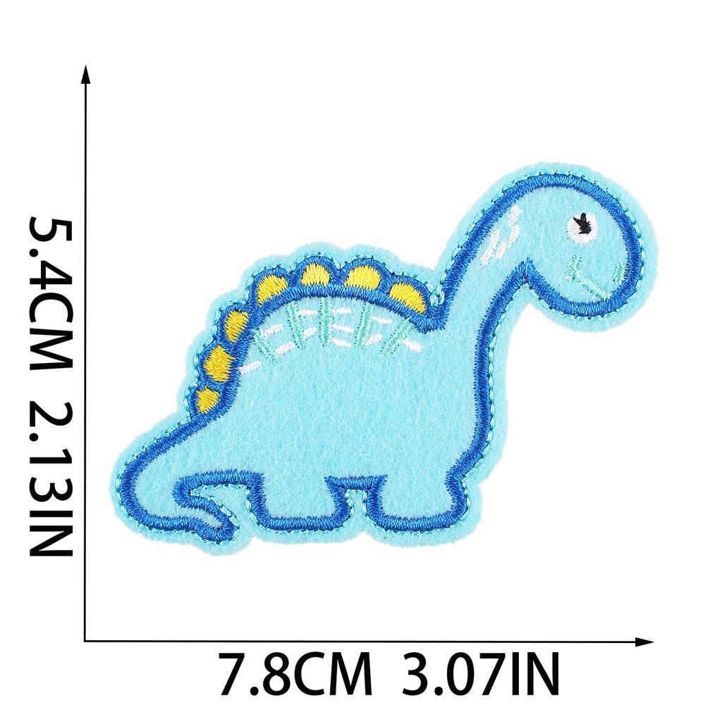 Autocolant din Pânză Brodată cu Dinozauri Mixt, Decorațiune pentru Haine, Autocolant Mic cu Petec de Dinozaur, Potrivire pentru Geantă, Petec cu Animale Mici.