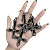 Retro Punk Inverted Cross Five-pointed Star Black Charm Witch Dangle Earrings for Women Gothic Infidels Hallowmas Jewelry Gifts