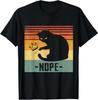 No Kings In America Black Cat Funny Cat Kicking Crown T-Shirt Q55567
