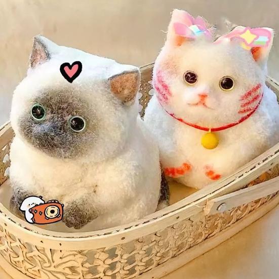 Simulation Cat Squeeze Toy Anxiety Stress Relief Kitten Pinch Sensory Toy Kids Adults Soft Silicone Stress Ball Animal Fidget Toy