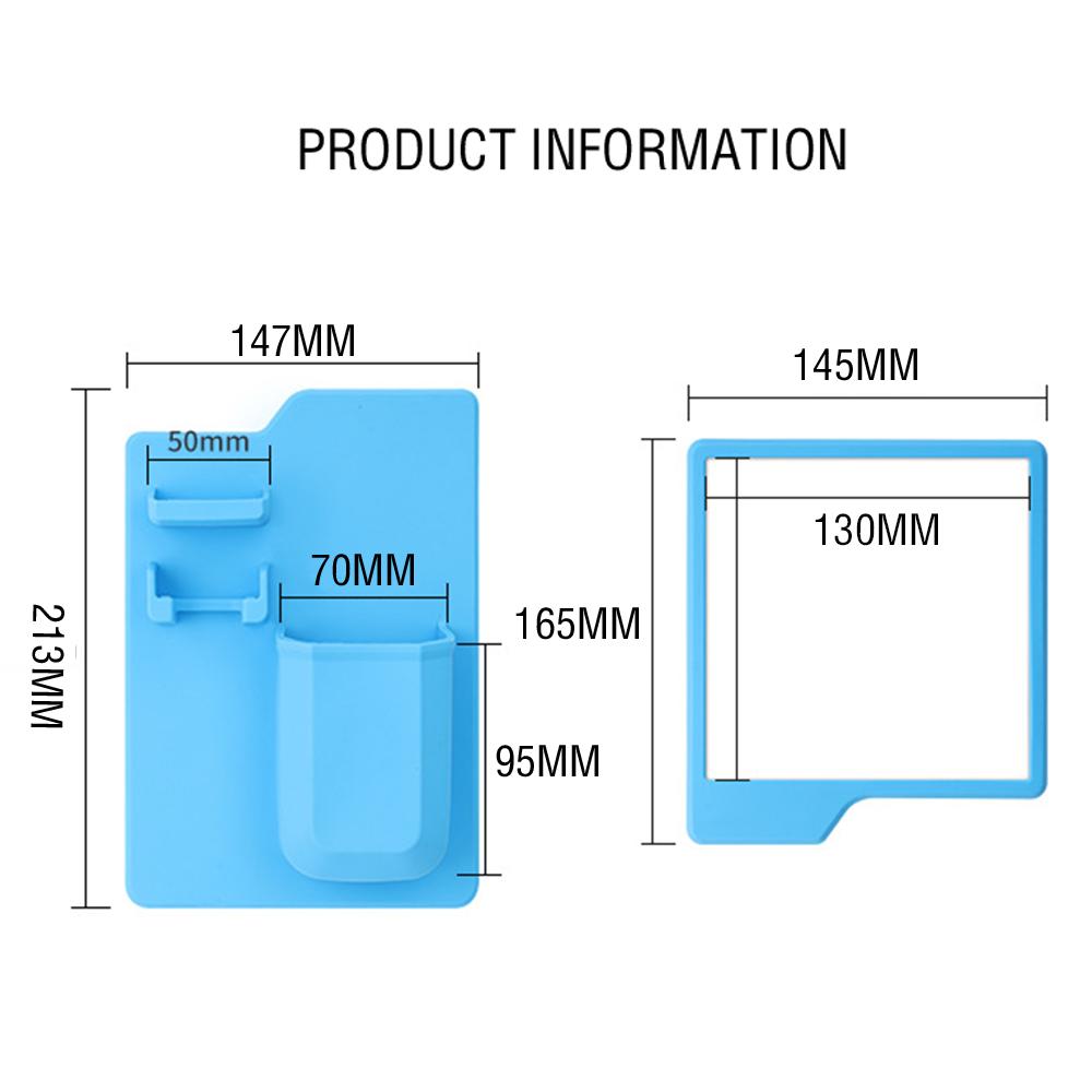 1pc 14.5x16.5x13cm Fashion Silicone Mirror Self Grips Mirror Shatterproof Shaving Makeup Shower Silicone Travel Washroom