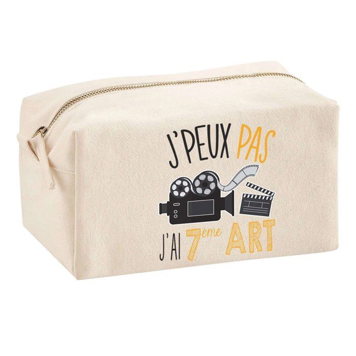 Trousse multifonction J'peux pas 7ème Art Cadeau Anniversaire Noël Idée Personnalisé Original | Trousse Scolaire Fournitures Bureau