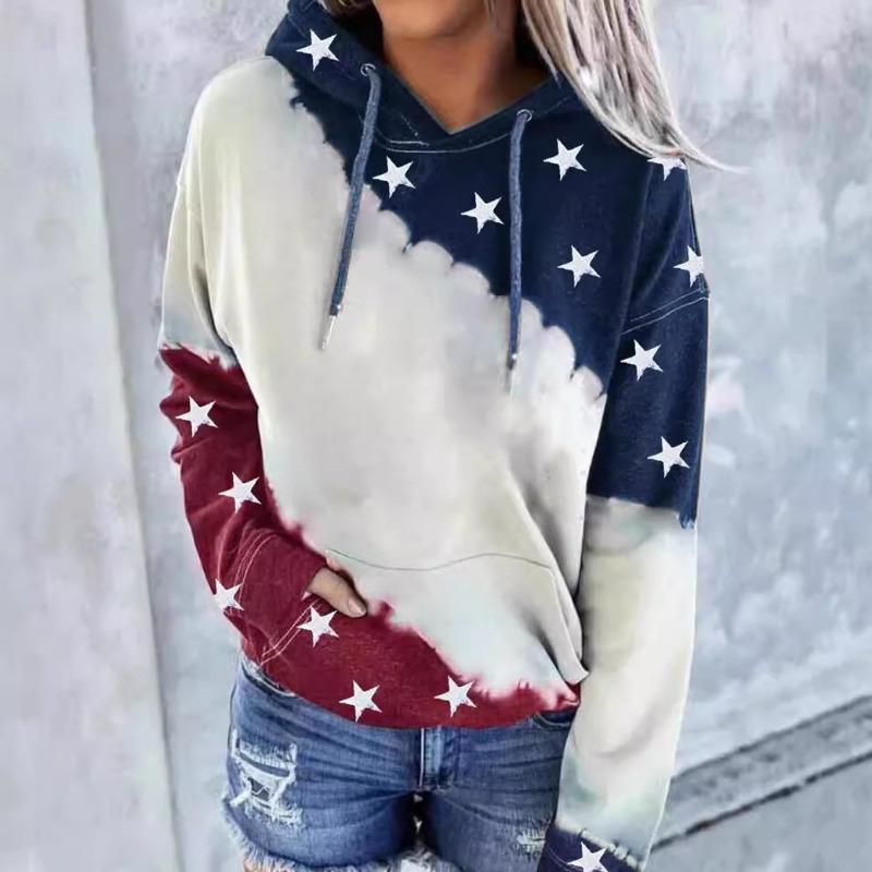 Jaro Podzim Barevně blokovaná Tištěná 3D Módní Ležérní Mikina s kapucí Mikiny a Mikiny (Ženy)