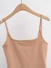 Solid Color U-Neck Spaghetti Strap Jumpsuit - New European American Slimming Tank Top for Women