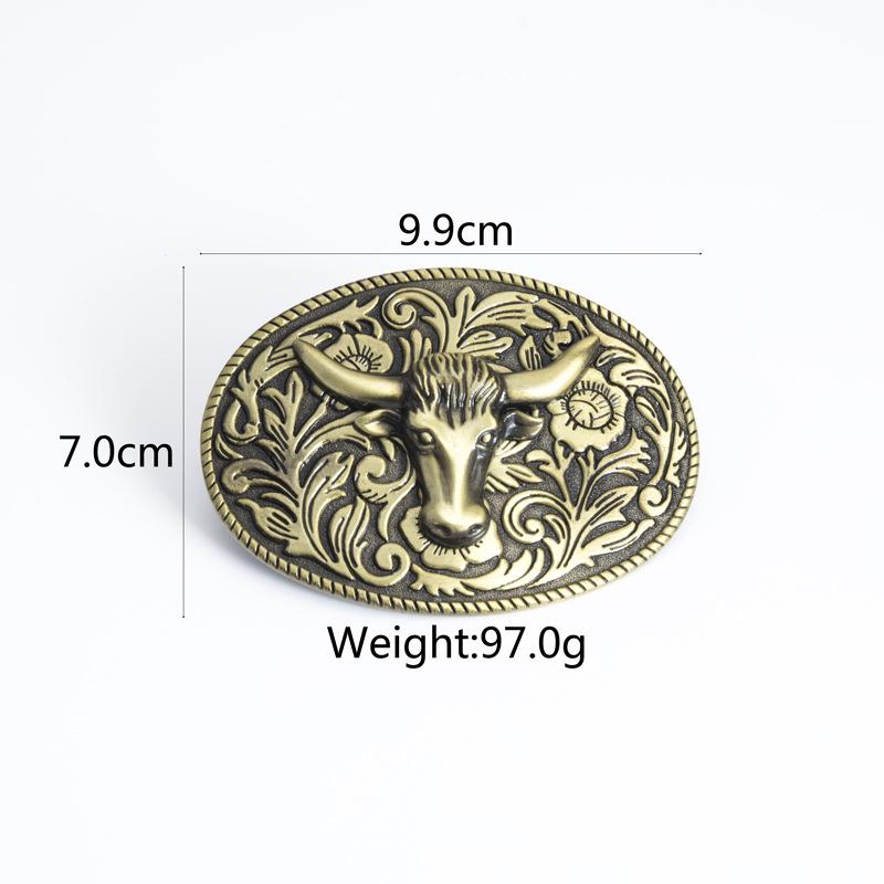 Cowhide Belt, Cow Head Retro Belt, The Whole Two-layer Cowhide Fashionable and Simple Belt.