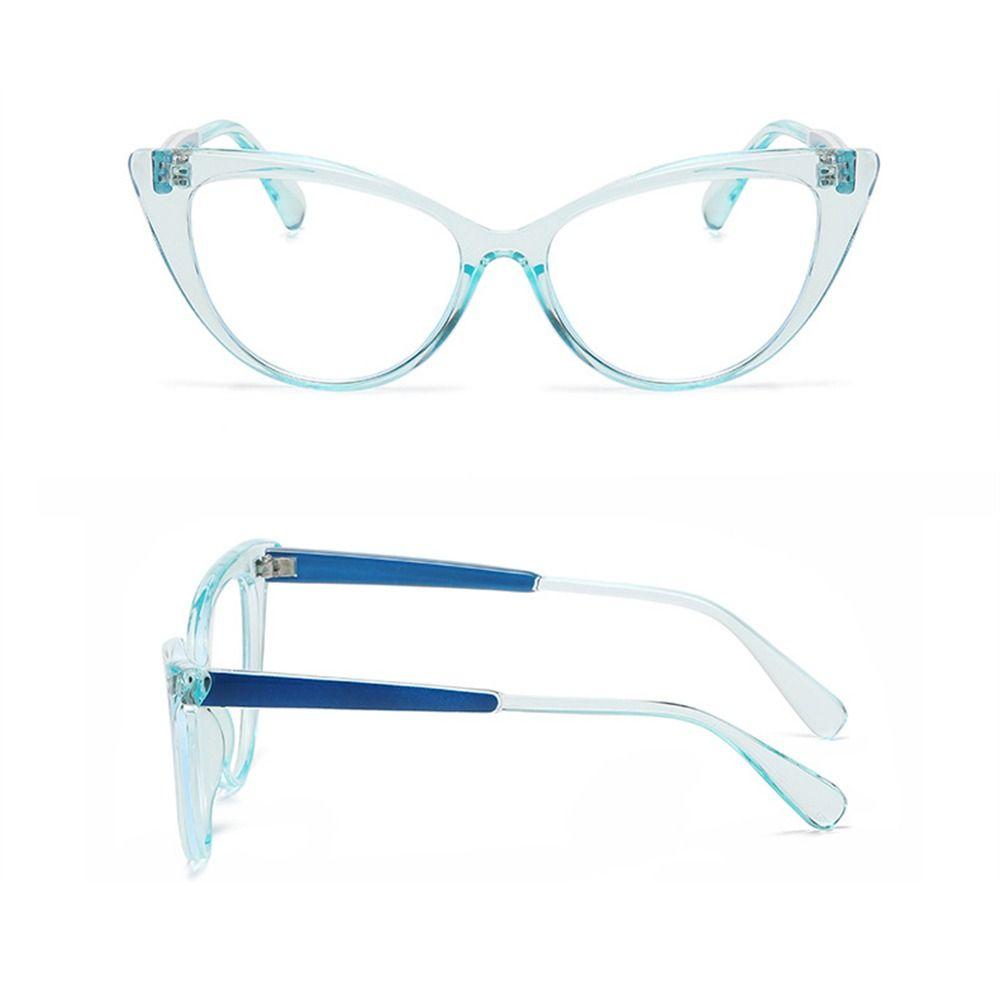 Fashion Cat Eye Design Leopard Print Women Anti-Blue Light Glasses Big Frame Transparent Lens Vision Care Computer Eyeglasses