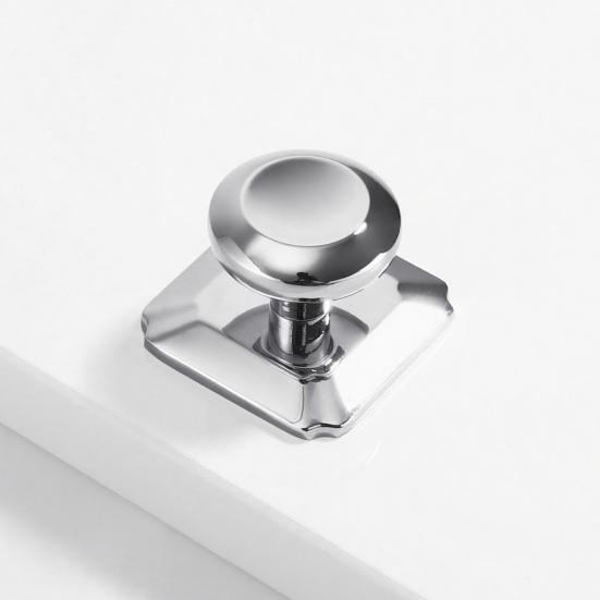 Door Knobs Polished Chrome Finish Zinc Alloy Interior Door Handle Decorative Non-Latching Drawers Cabinets Handle