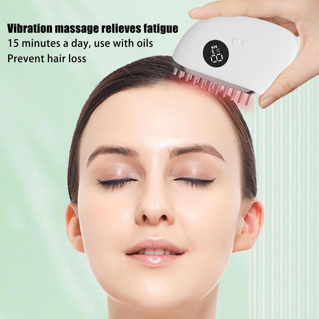 Massagekamm Wiederaufladbare Pflegebürste 9-Vibrations Haarwuchsbürste für Frauen Männer Reise Geschäftsreise Outdoor Fitnessstudio Alltag