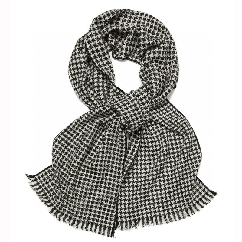 Women's 100% Pure Cashmere Houndstooth Scarf: Versatile, Warm, and Stylish Neck Gaiter