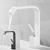 Bathroom Waterfall Basin Faucet Black Sink Faucet Single Handle White Brass Deck Mounted Hot And Cold Basin Washing Mixer Taps
