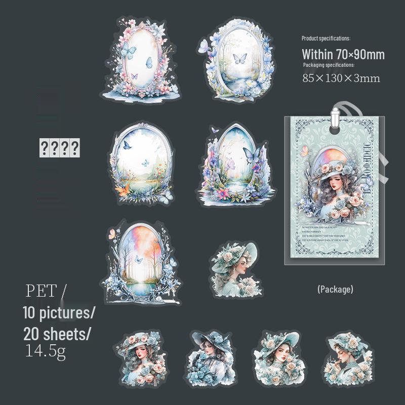 Ketchup Girl Mirror You Series PET Sticker Pack: 30 Sheets, 6 Styles - Perfect for Journals & Character Borders