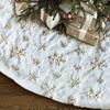1pc-78cm Christmas Tree Skirt Faux Fur Carpet Golden Snowflake White Plush Mat For Home Xmas Tree New Year Decor Apron Ornament