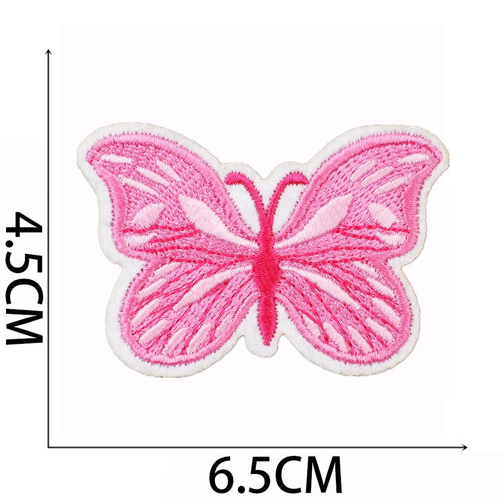 Pink Cheetah Embroidery Cloth Sticker Bag Decoration Rainbow Smiley Face Patch Sticker Butterfly Embroidery Label Mushroom Chapter Ironing