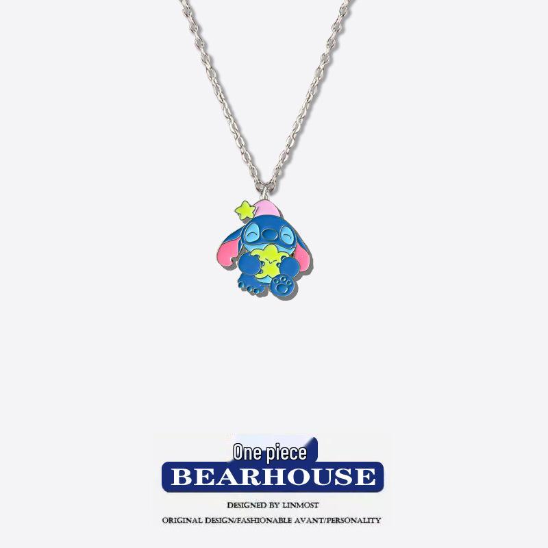 

Мультяшное ожерелье-подвеска из сплава Лило и Стич - Подарок для лучшего друга или пары