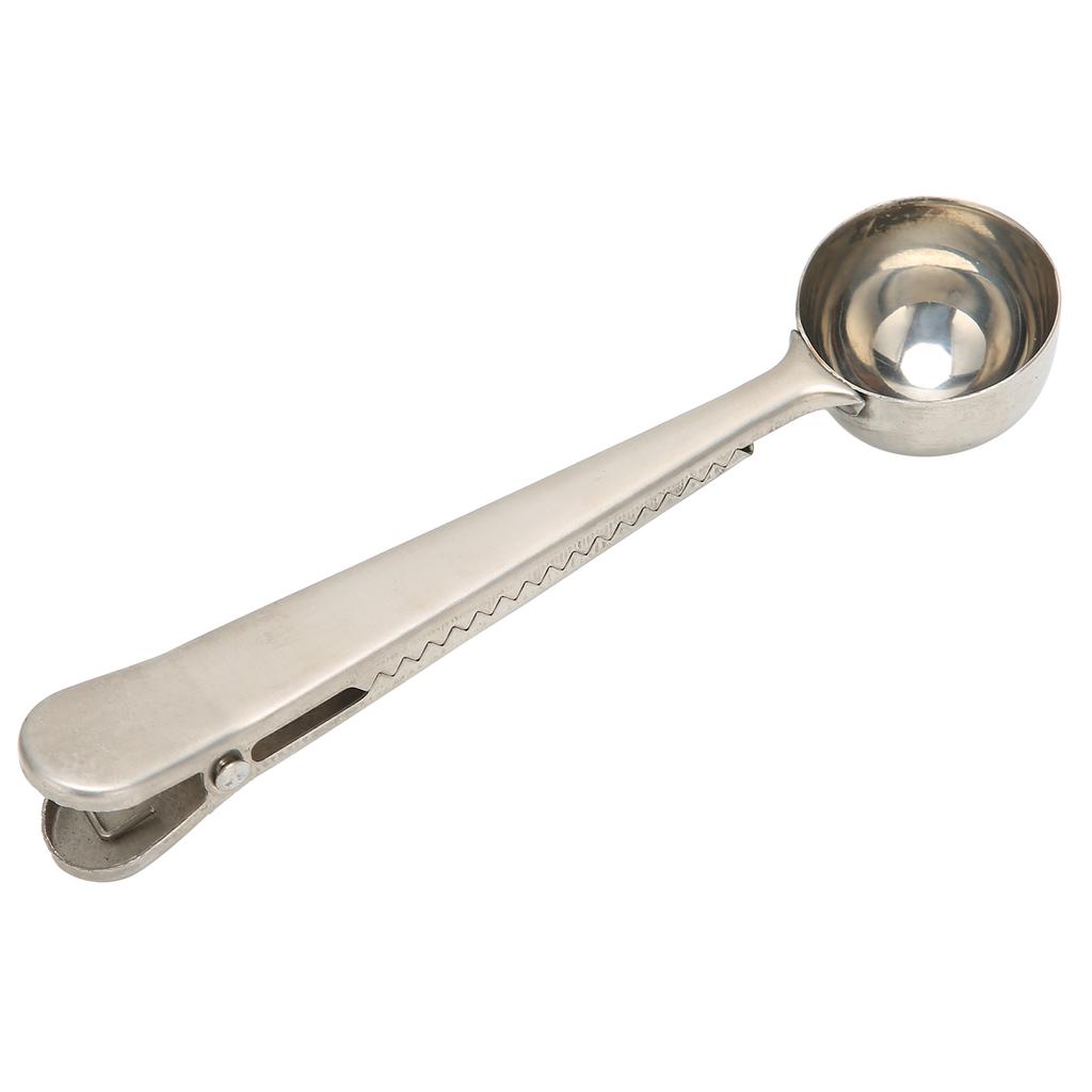 Łyżeczka do kawy ze stali nierdzewnej, solidna i trwała, z klipsem uszczelniającym do mleka w proszku, herbaty, ziaren kawy