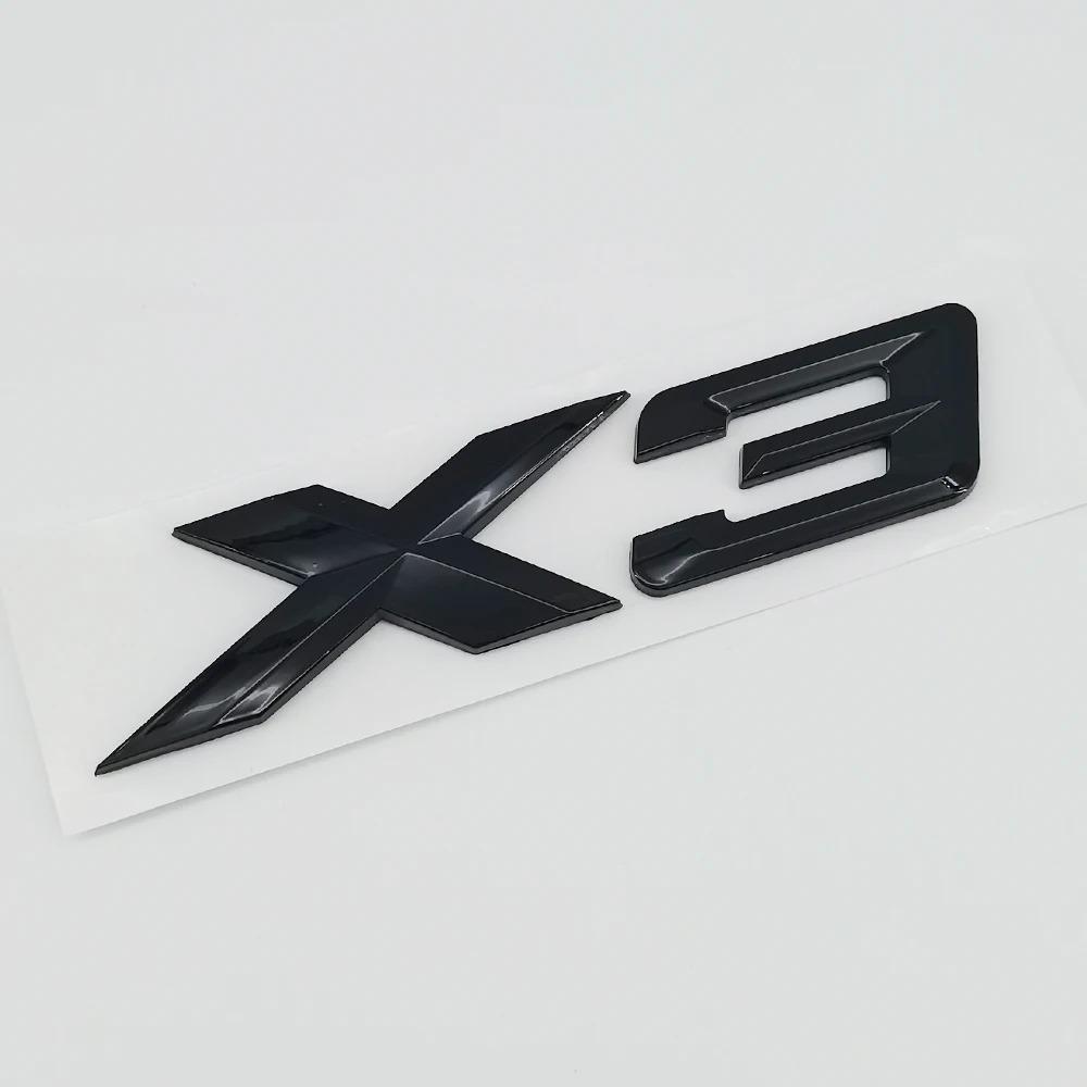 New 3D ABS Chrome Black Matte X3 Logo Nameplate Sticker Rear Trunk Emblem Badge Decals For BMW F25 E83 G01 M40i Car Accessories Tu2