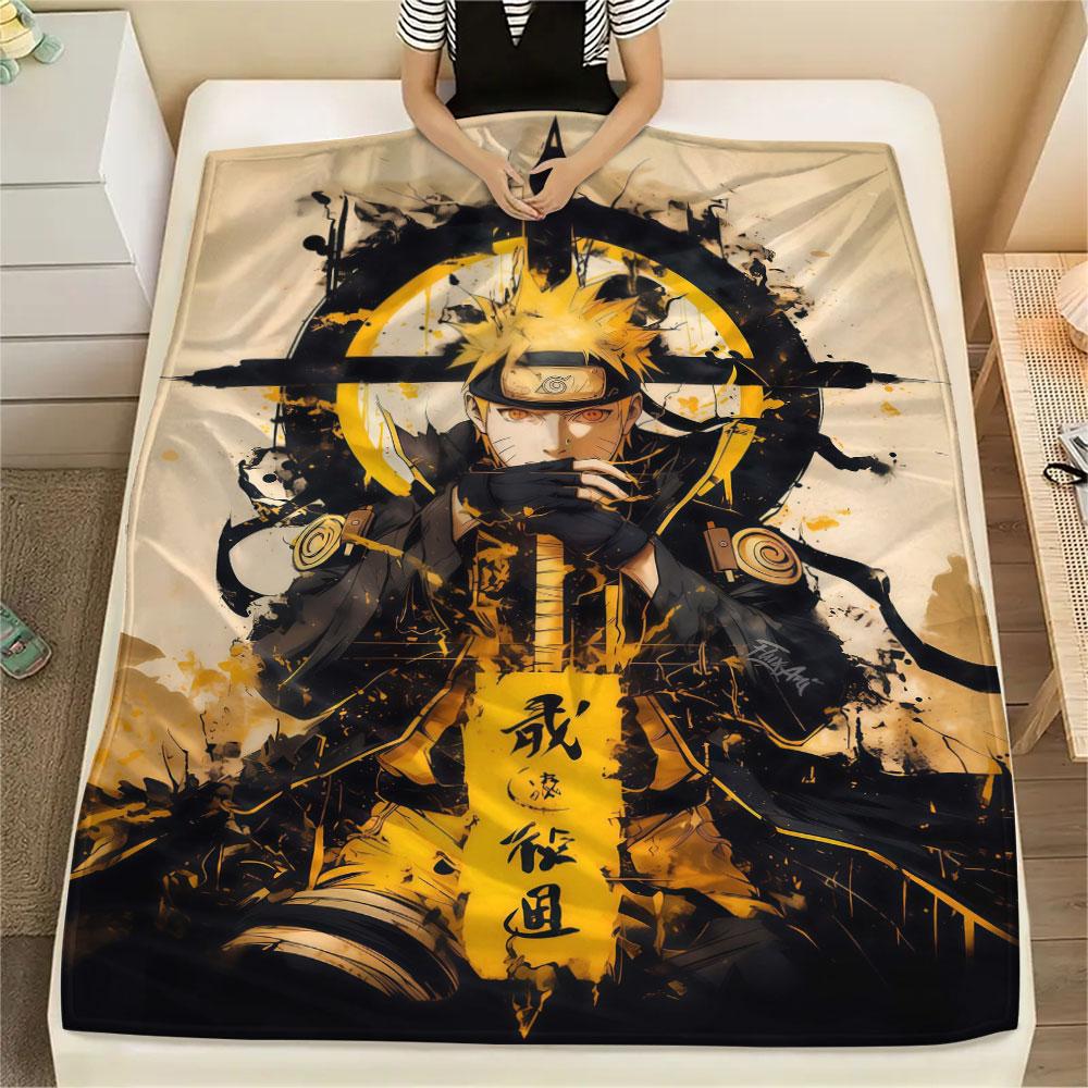 1Pc Naruto Lightning Print Flannel Blanket, High Quality Comfortable for All Seasons, Home Decor, Warmth and Comfort, Perfect for Christmas Gifts