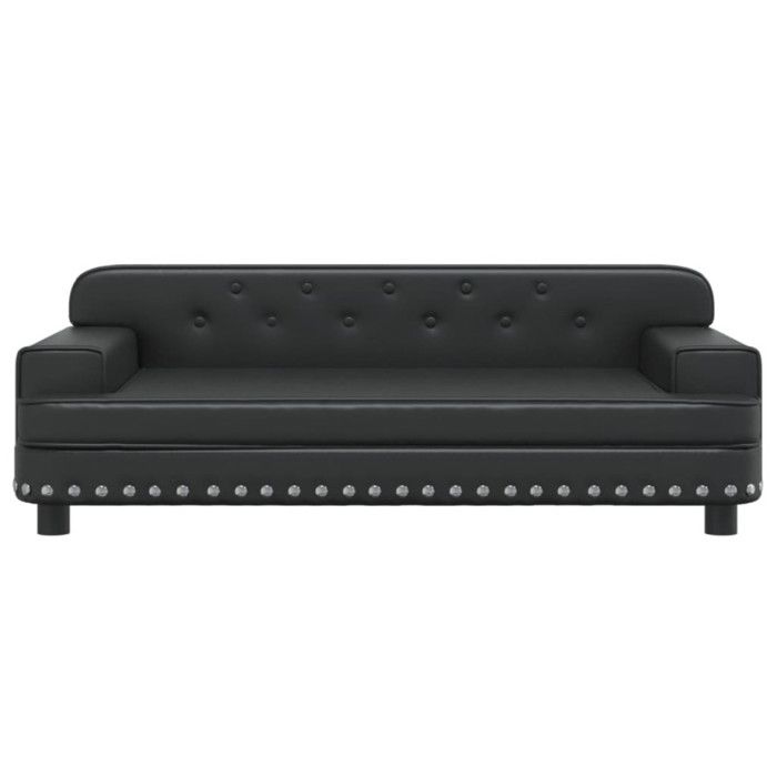 VidaXL Dog Bed, Pet Sofa with Wooden Frame, Basket for Puppies Indoor House, Black 171876